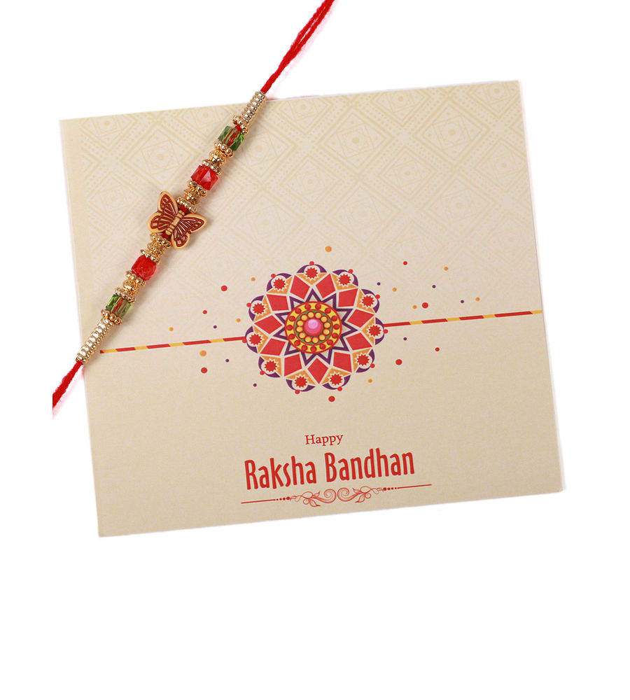 YouBella Rakhi and Greeting Card Combo for Brother, Rakhi Gift for Brother/Bhaiyya/Bhai (Style 2)